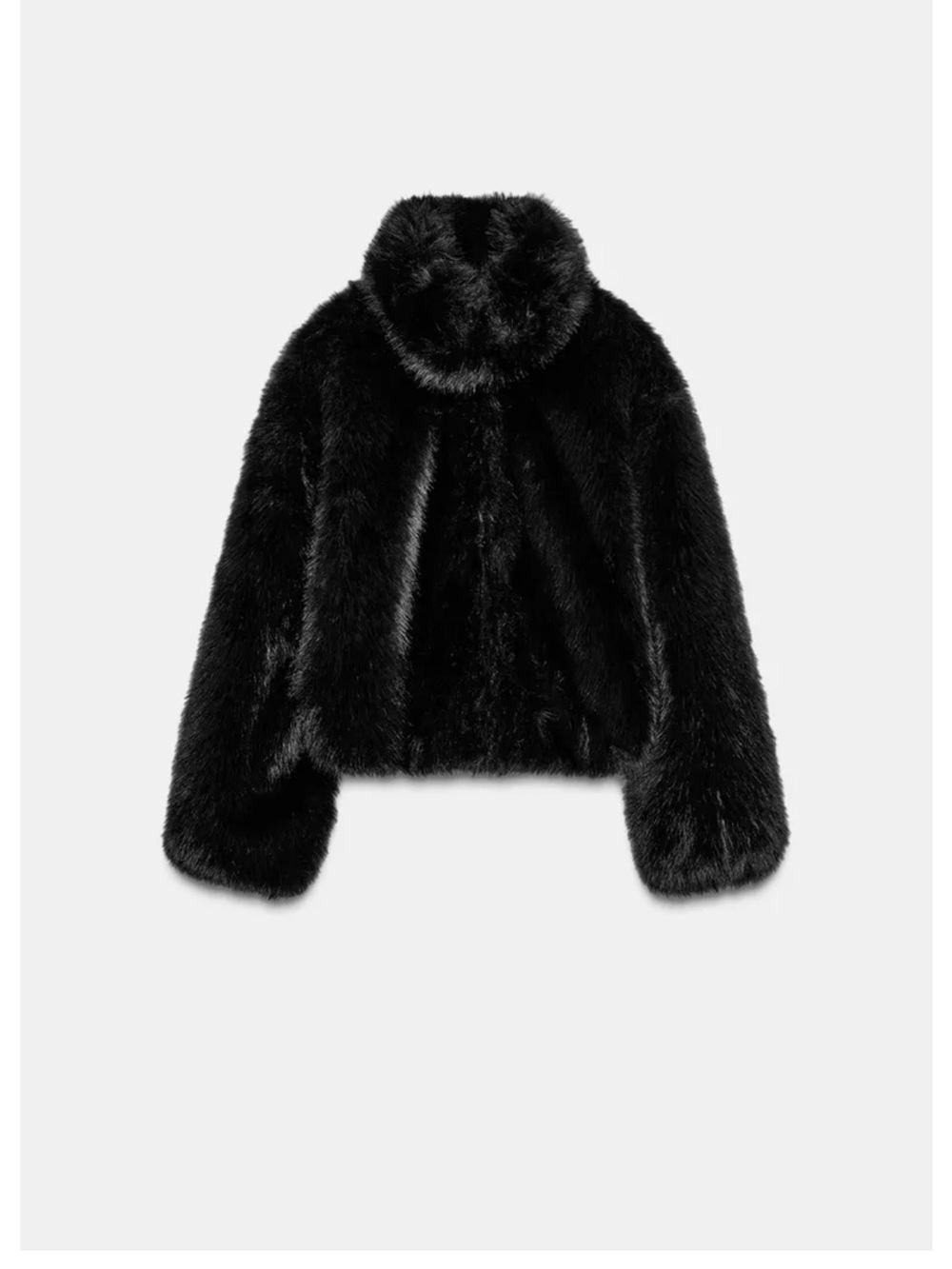 Zara Black Faux-Fur Short Jacket